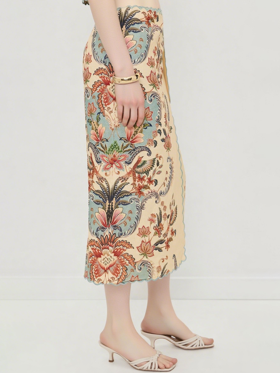 V Neck Rose-shaped Buttons Two Pieces Dress