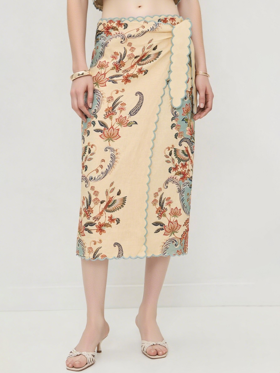 V Neck Rose-shaped Buttons Two Pieces Dress