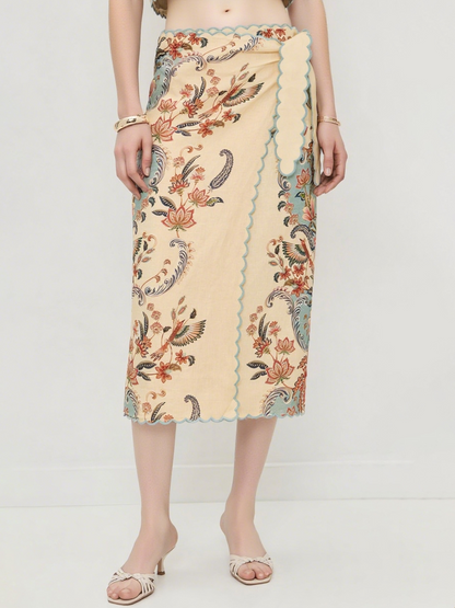 V Neck Rose-shaped Buttons Two Pieces Dress