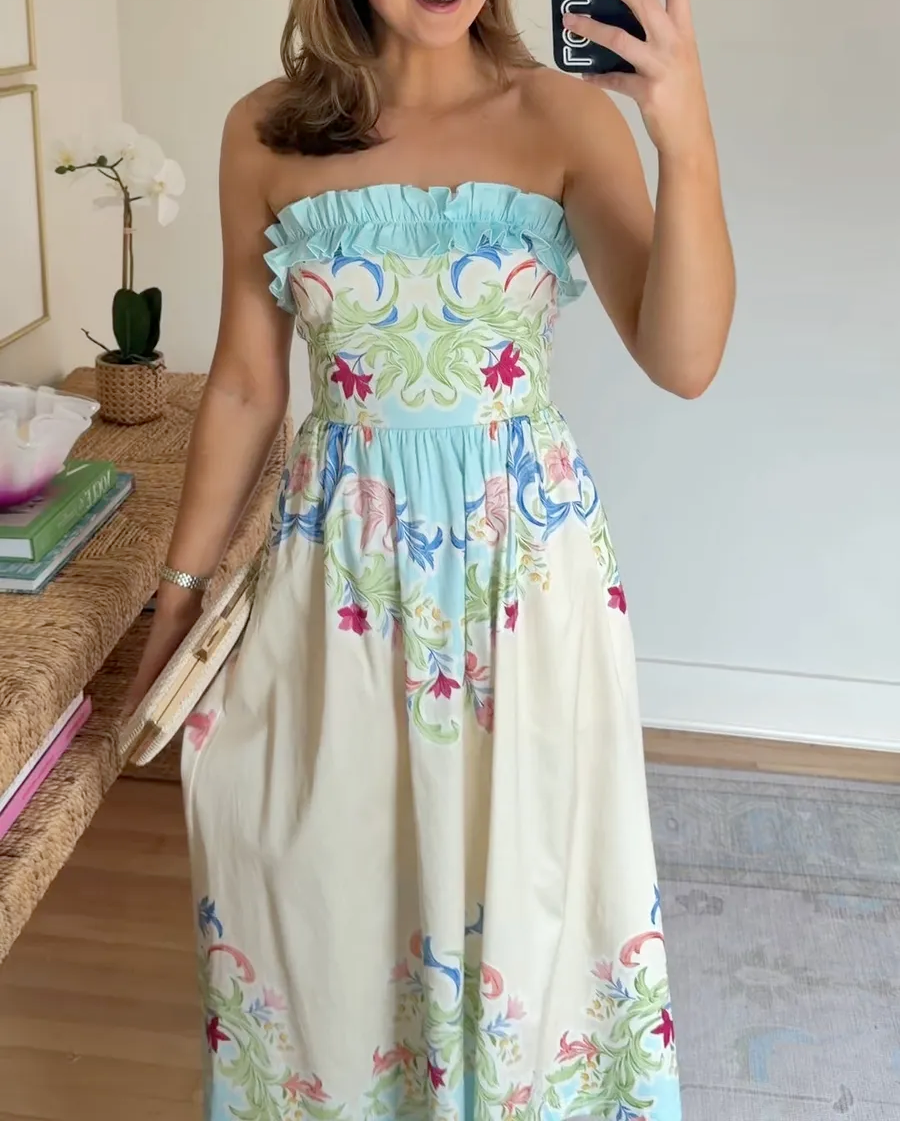 Colorful Sleeveless Printed Dress