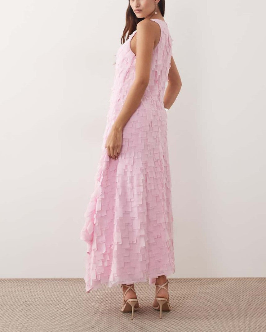 Textured square cut maxi dress