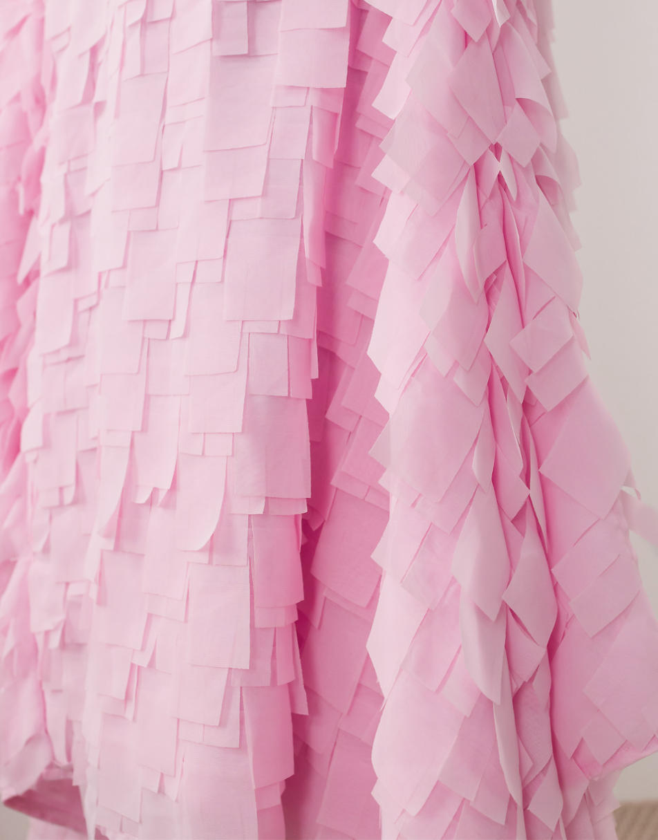 Textured square cut maxi dress