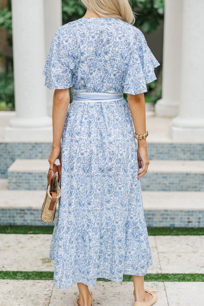Blue Toile Maxi Dress