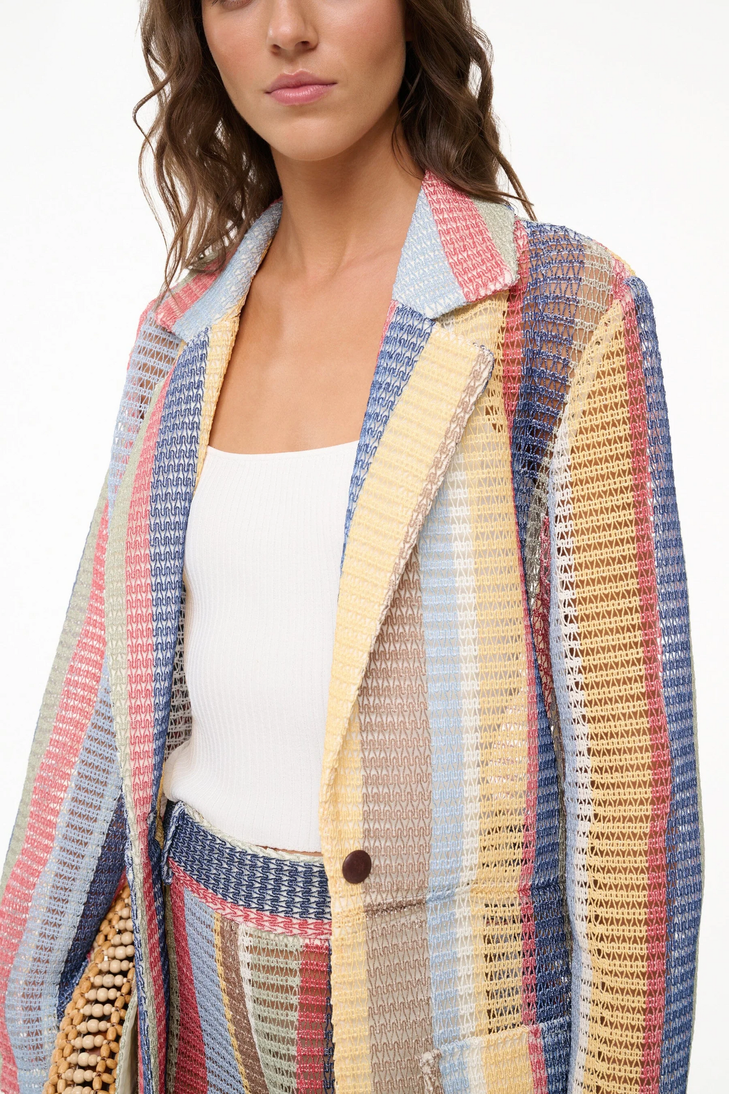 Color-blocked trench coat