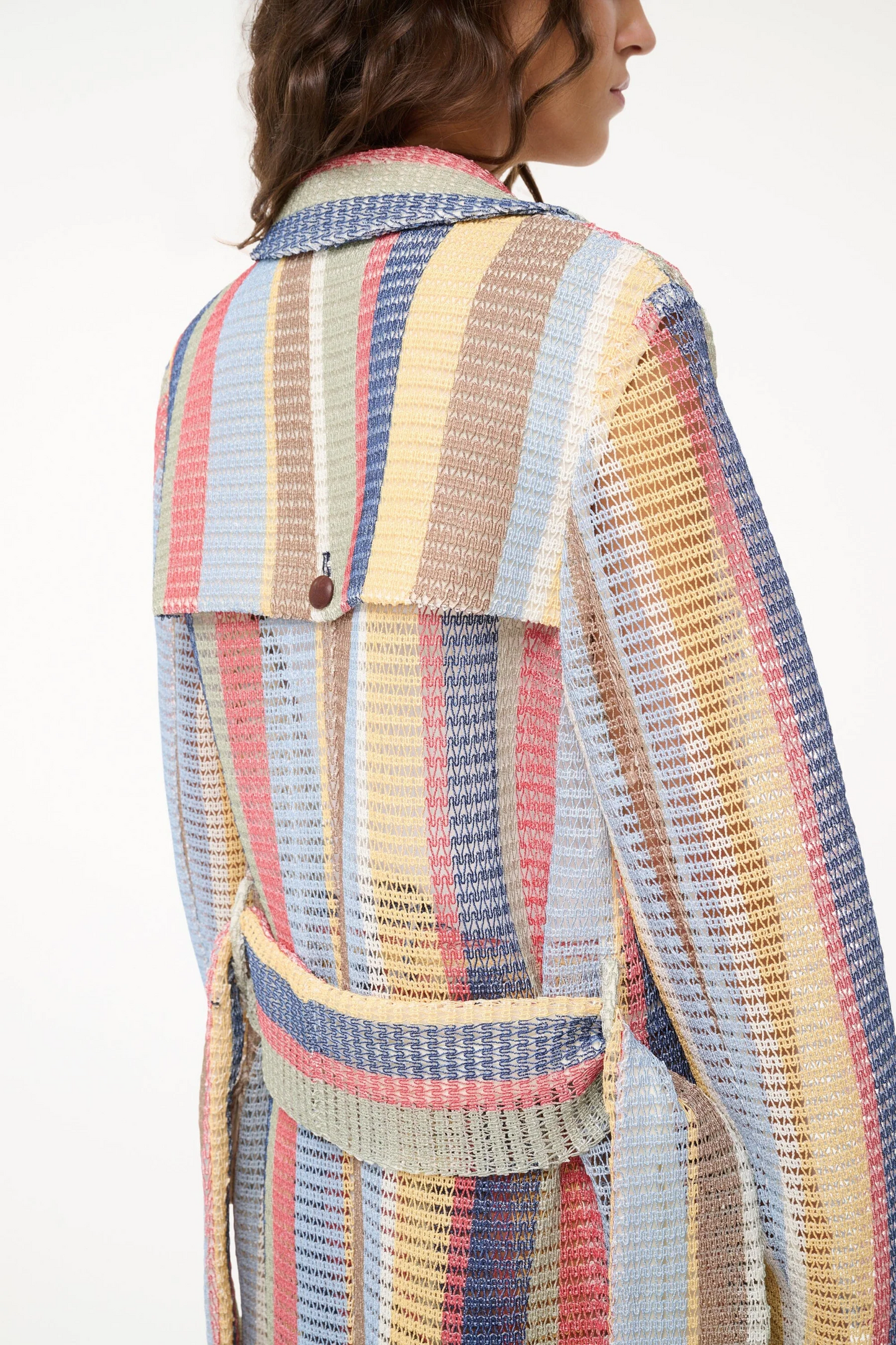 Color-blocked trench coat