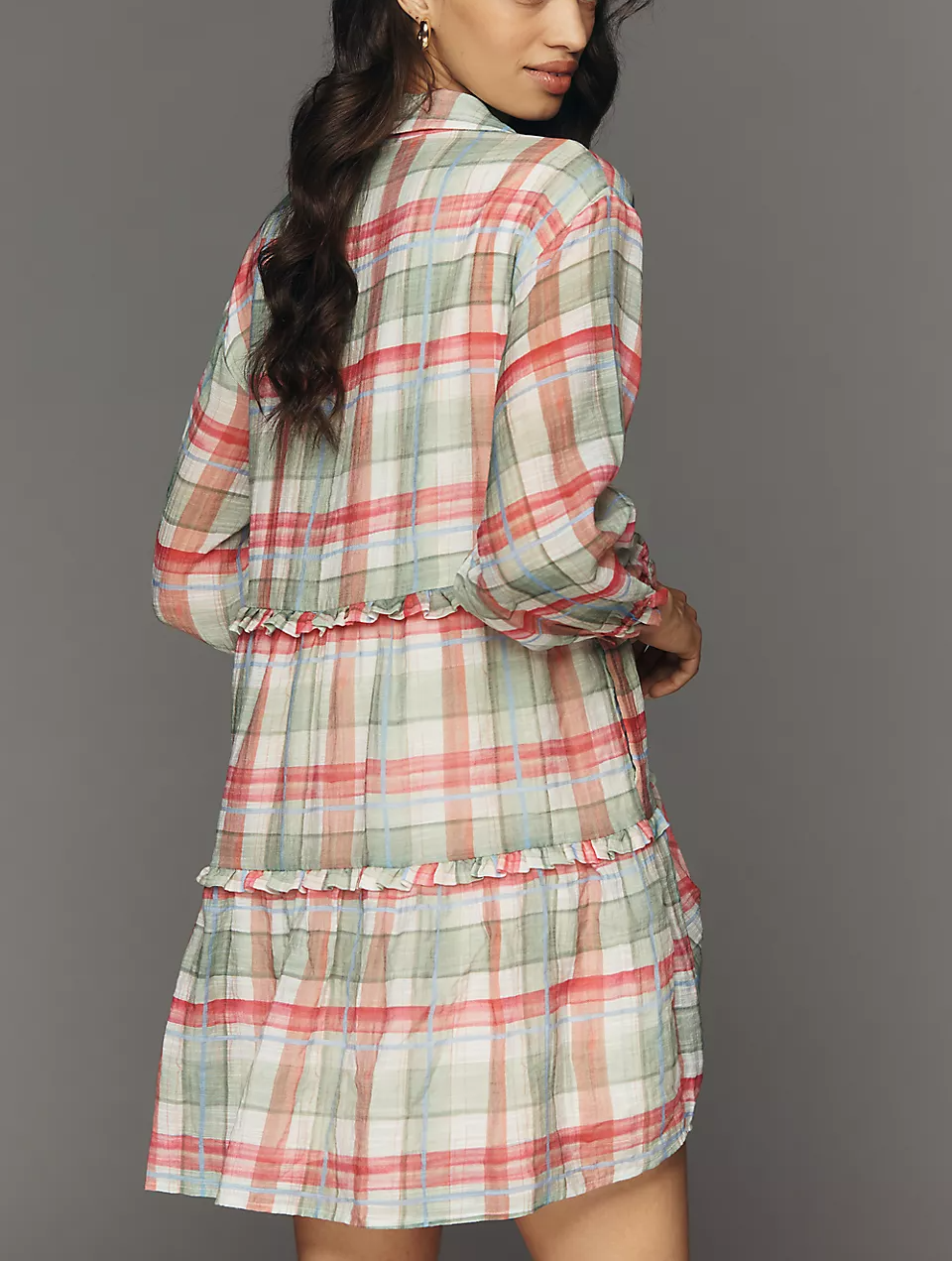 Tiered Mini Shirt Dress