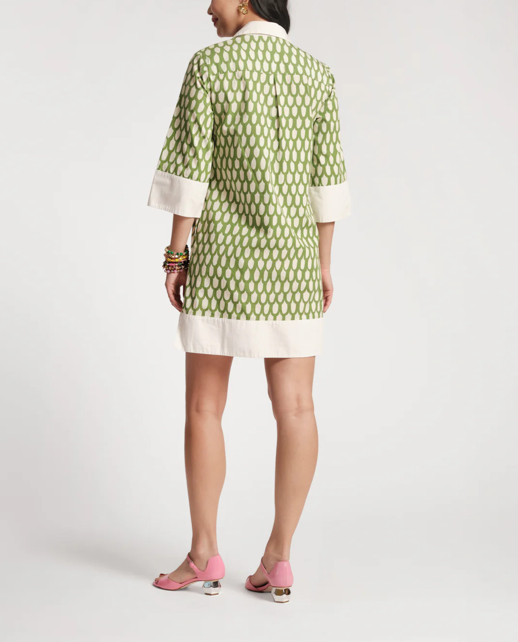 Front-buttoned printed dress