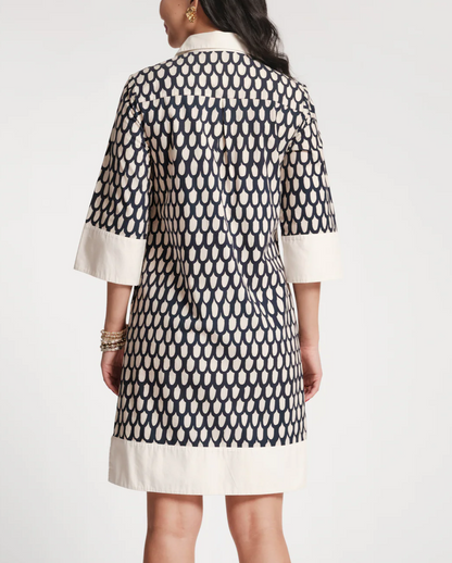 Front-buttoned printed dress