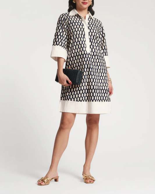 Front-buttoned printed dress