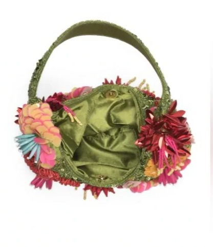 Beaded daisy handheld bag