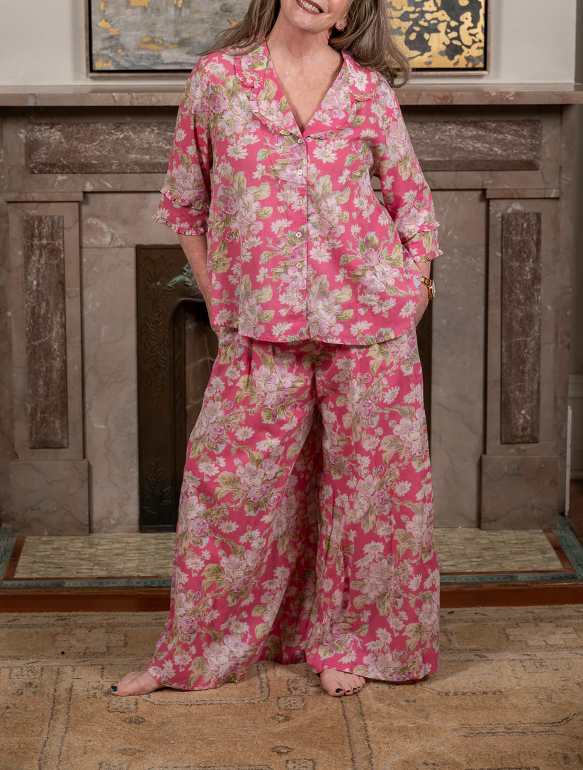 Pink Apple Blossom Pajama Set