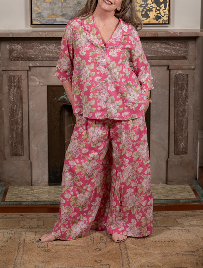Pink Apple Blossom Pajama Set
