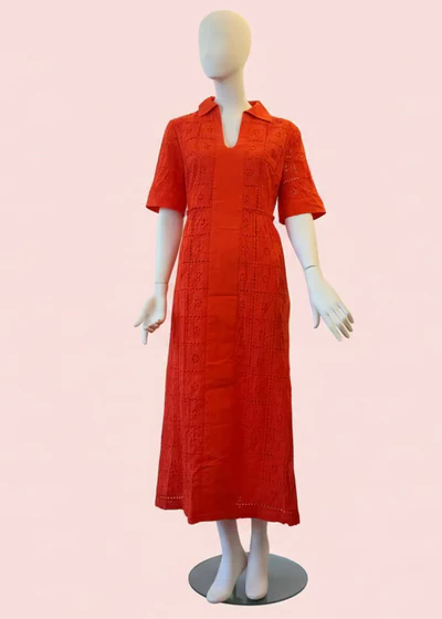 Lane Cotton Eyelet Maxi Dress