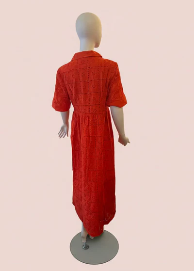 Lane Cotton Eyelet Maxi Dress