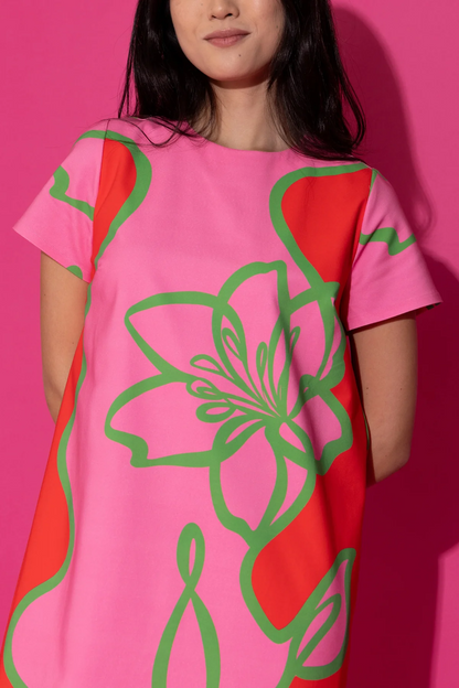 Multicolored Printed Straight Dress