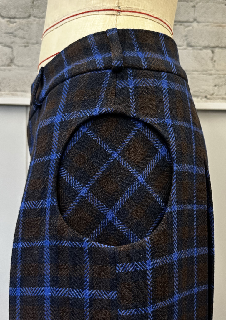 Checkered Pleated Wide-Leg Pants