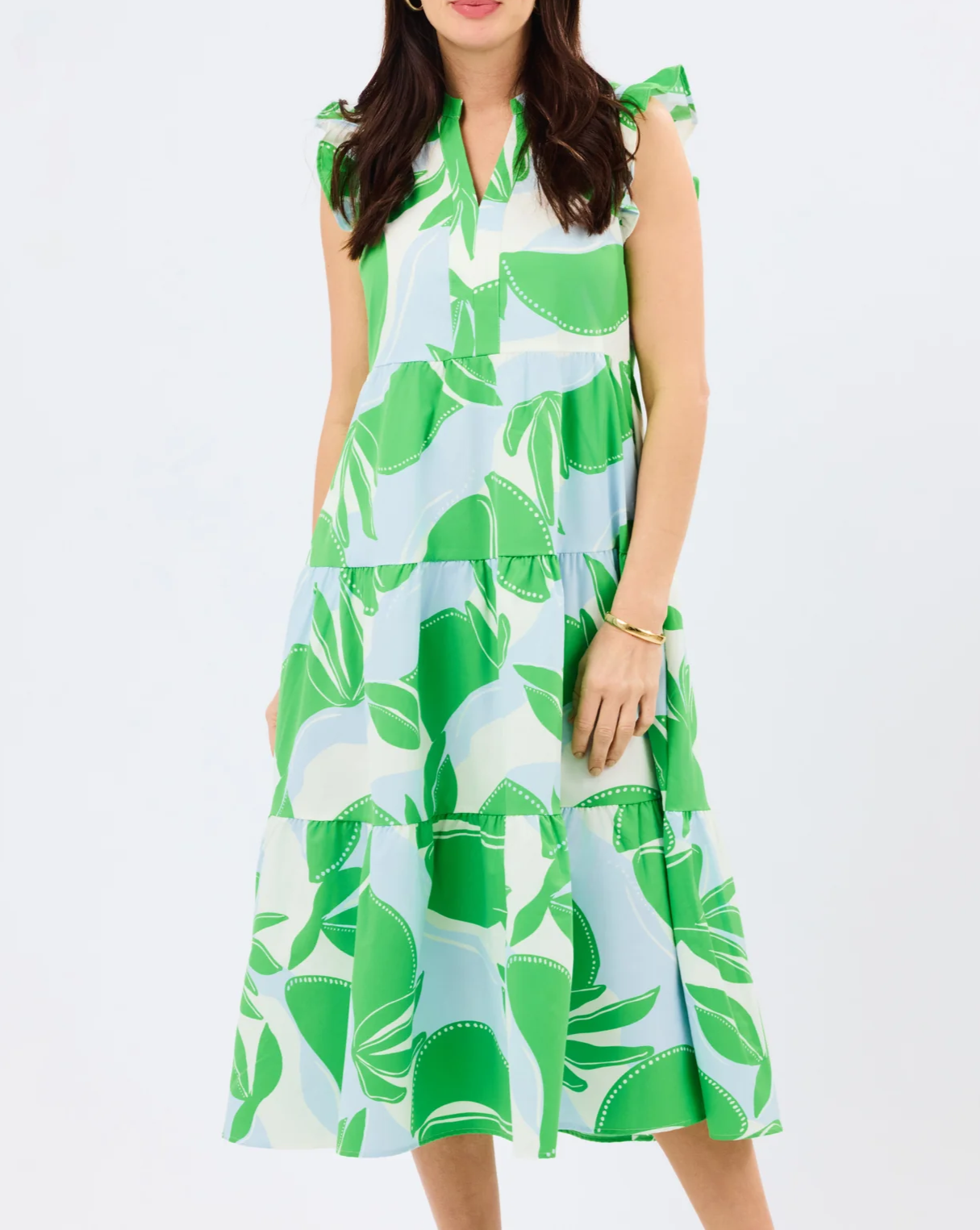Sleeveless printed maxi dress