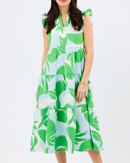 Sleeveless printed maxi dress