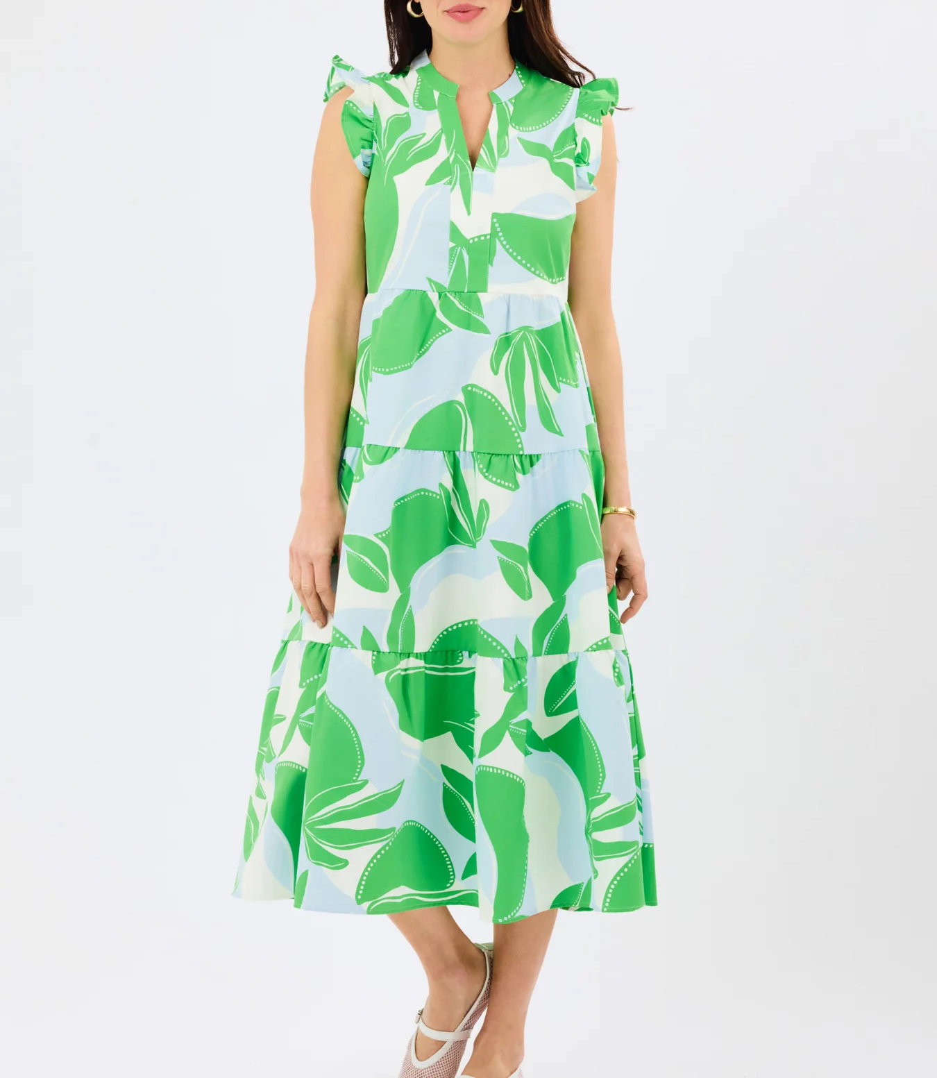 Sleeveless printed maxi dress