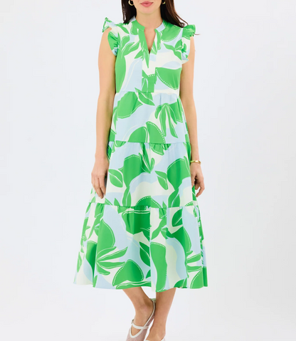 Sleeveless printed maxi dress