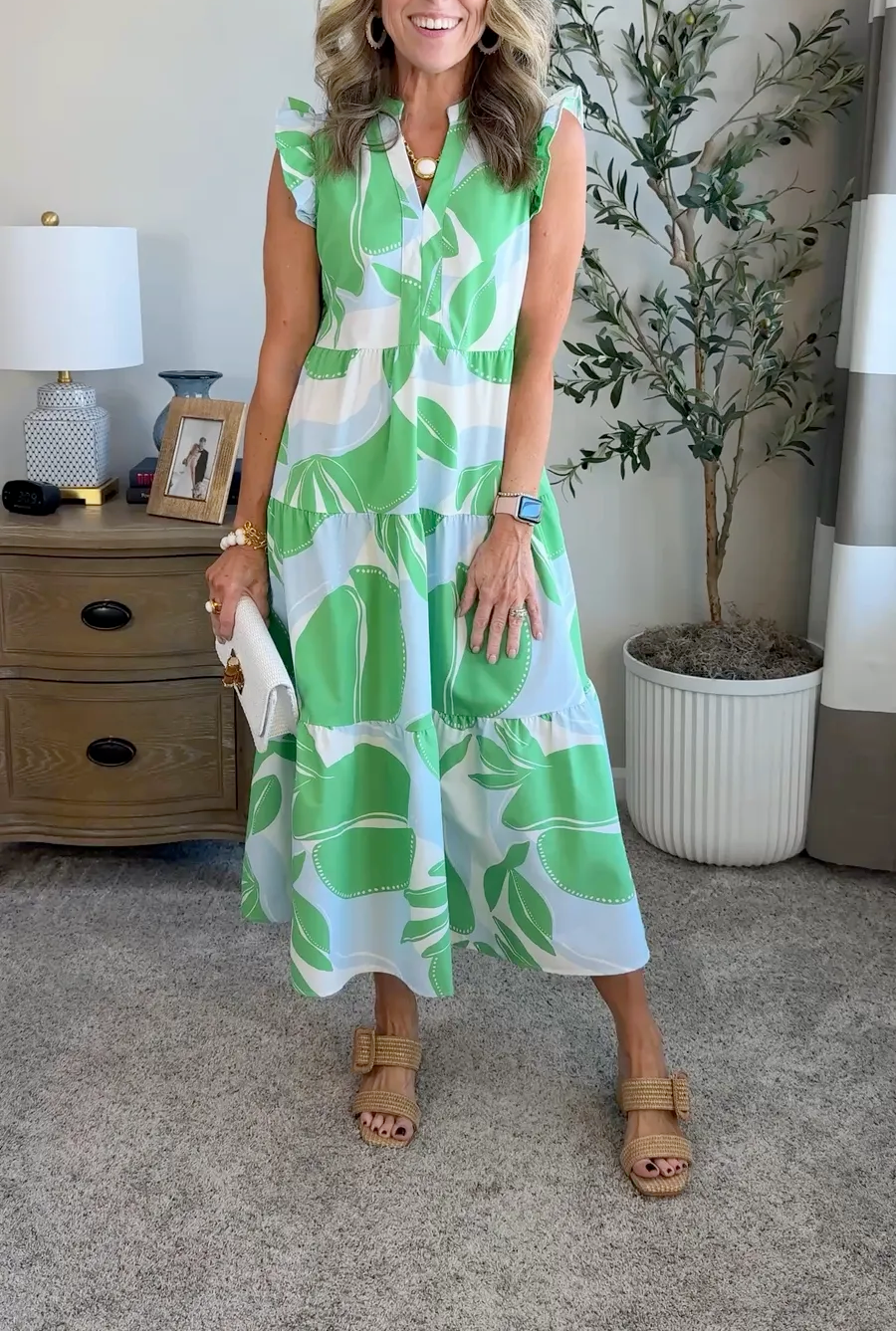 Sleeveless printed maxi dress