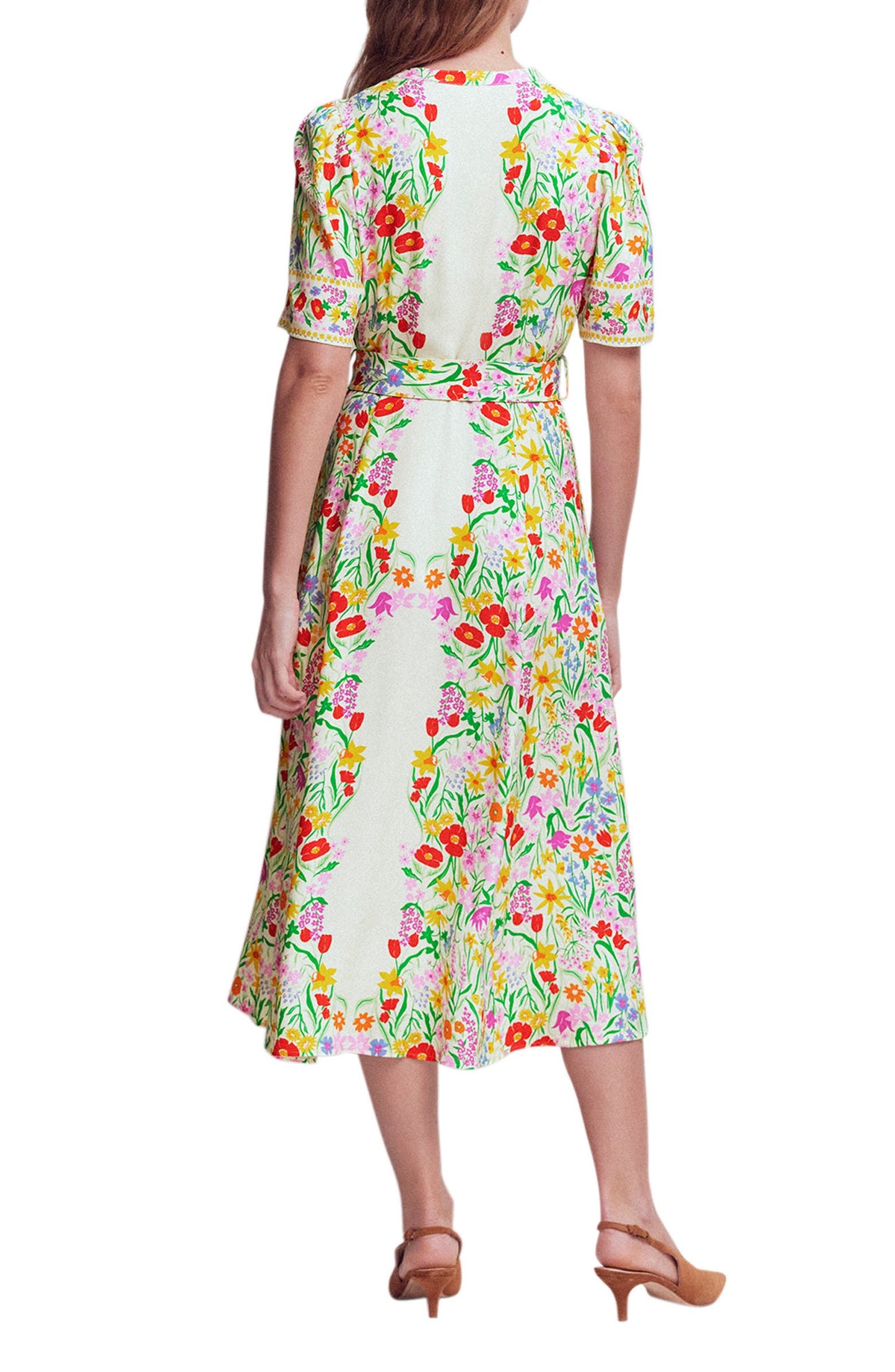 Floral Puff Sleeve Belted Shirtdress