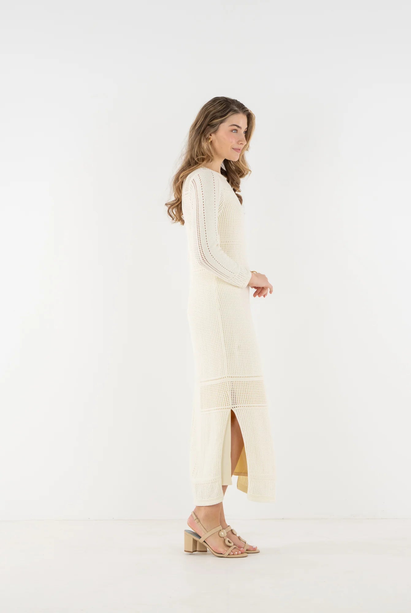 Openwork knit skirt