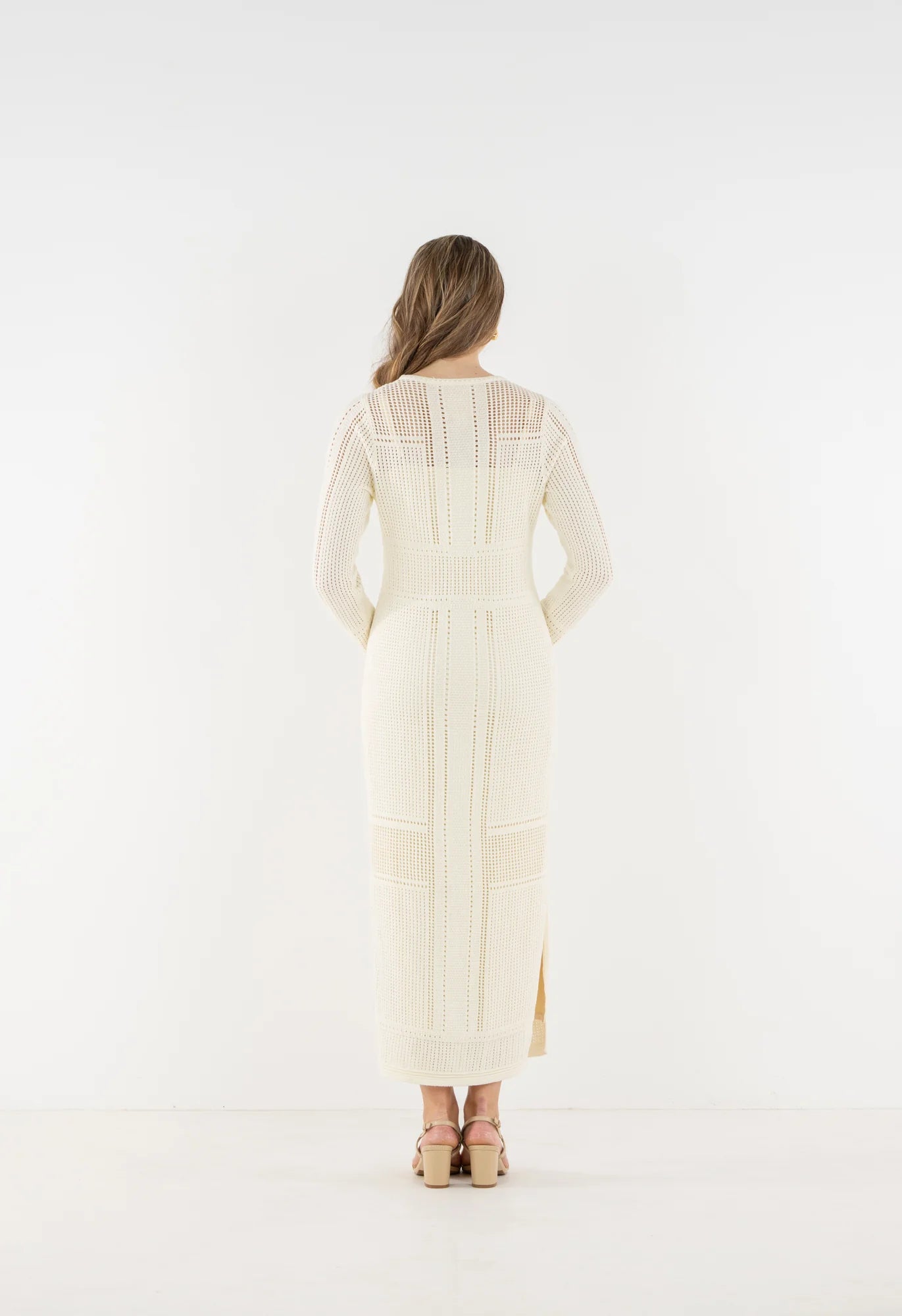 Openwork knit skirt