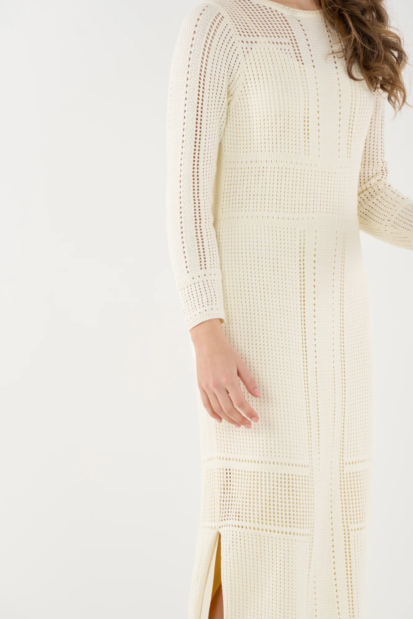 Openwork knit skirt