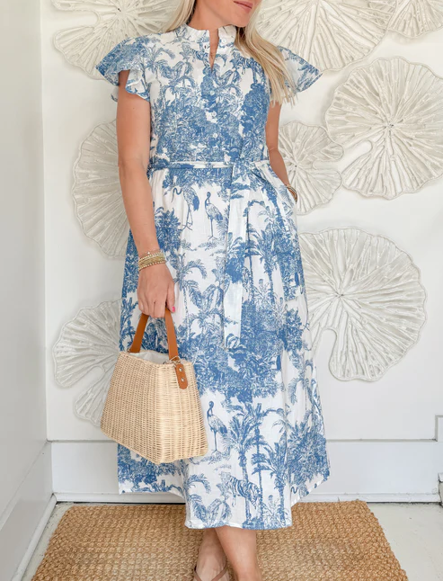 Block Print Maxi Dress
