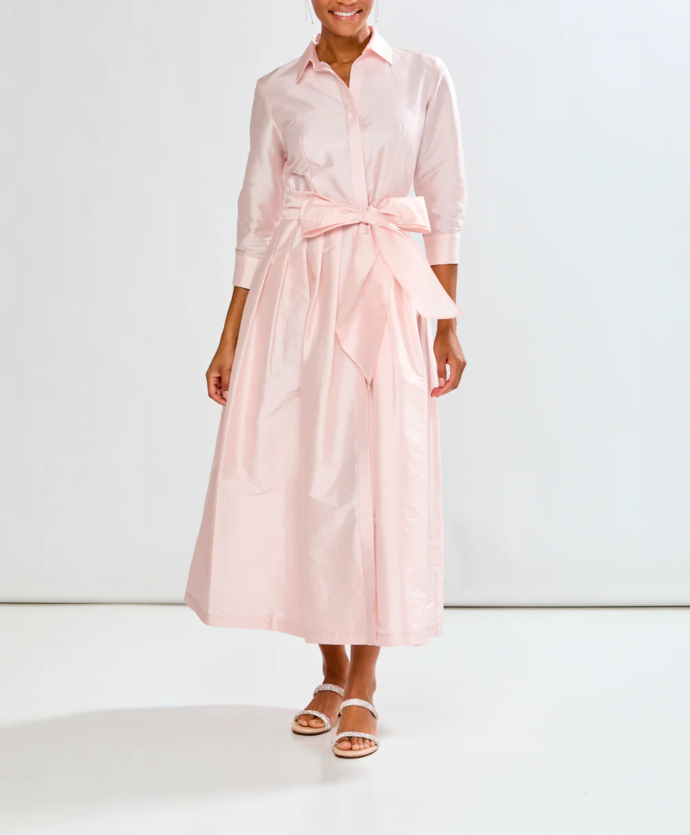 Long-Sleeved Belted Dress