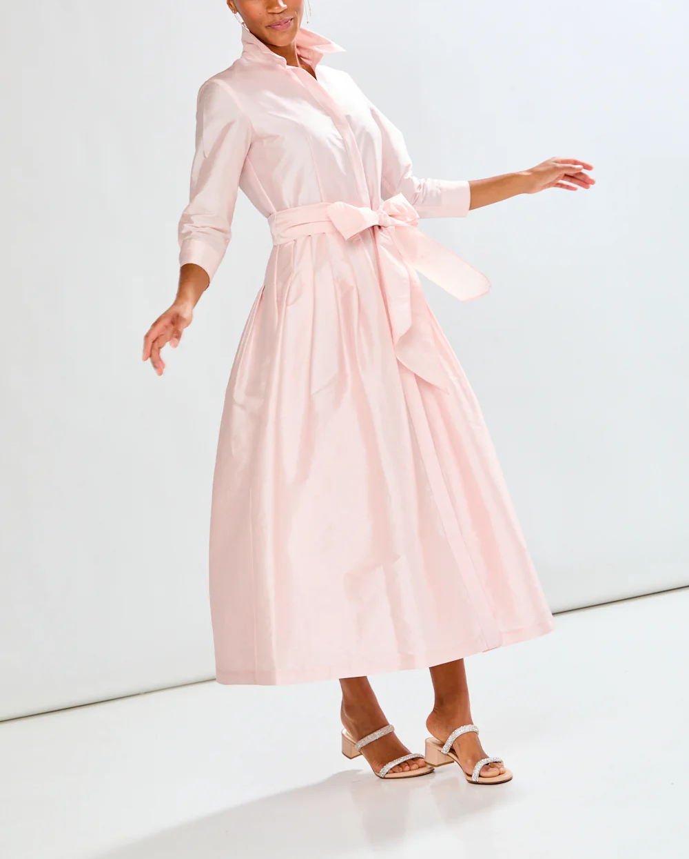 Long-Sleeved Belted Dress
