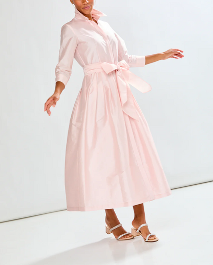 Long-Sleeved Belted Dress