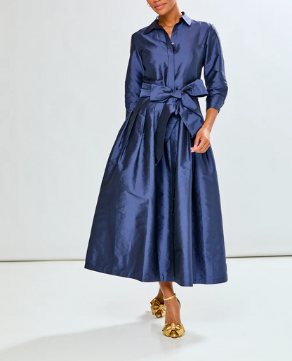 Long-Sleeved Belted Dress
