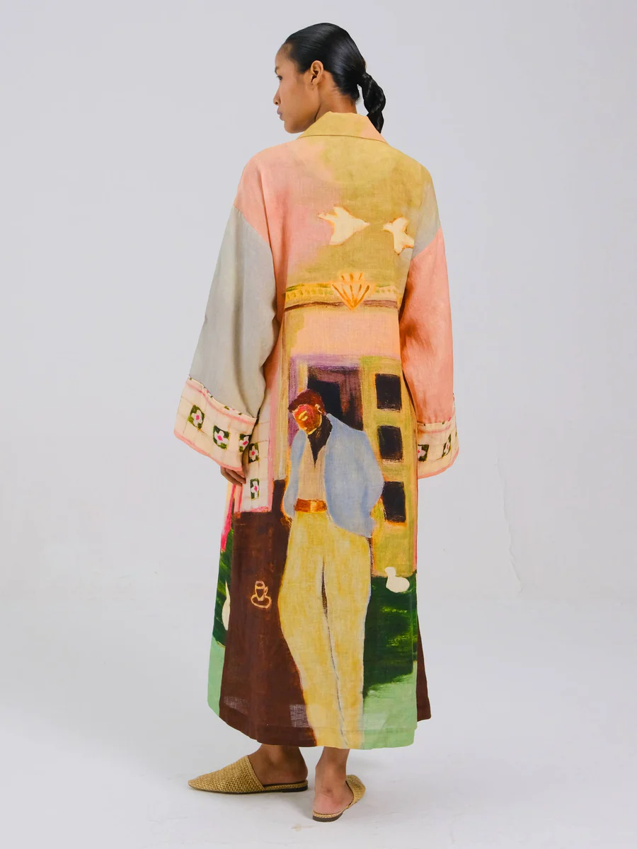 Multicolored Printed Duster Dress