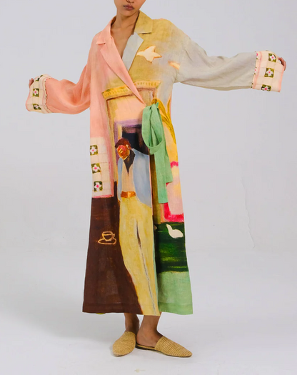Multicolored Printed Duster Dress