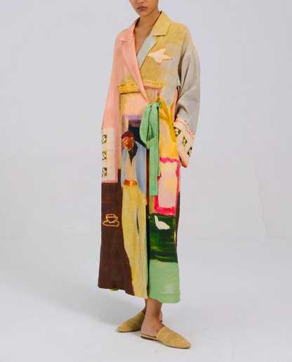 Multicolored Printed Duster Dress