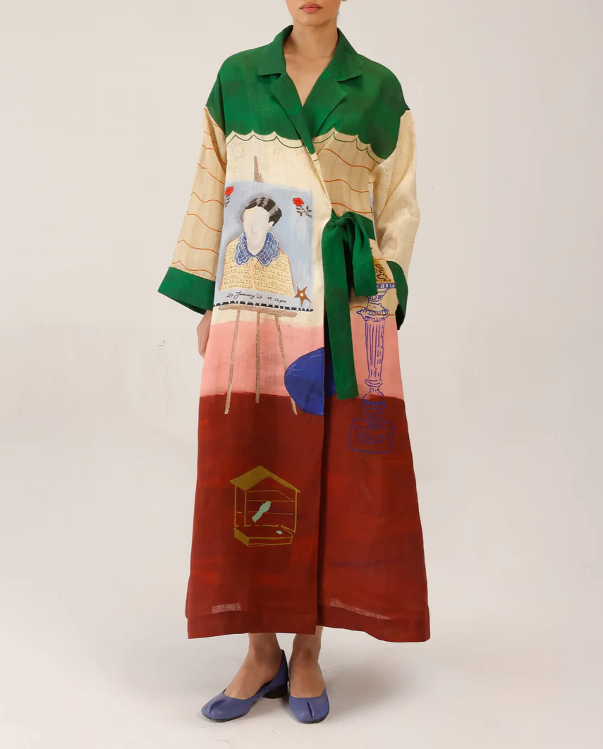 Multicolored Printed Duster Dress