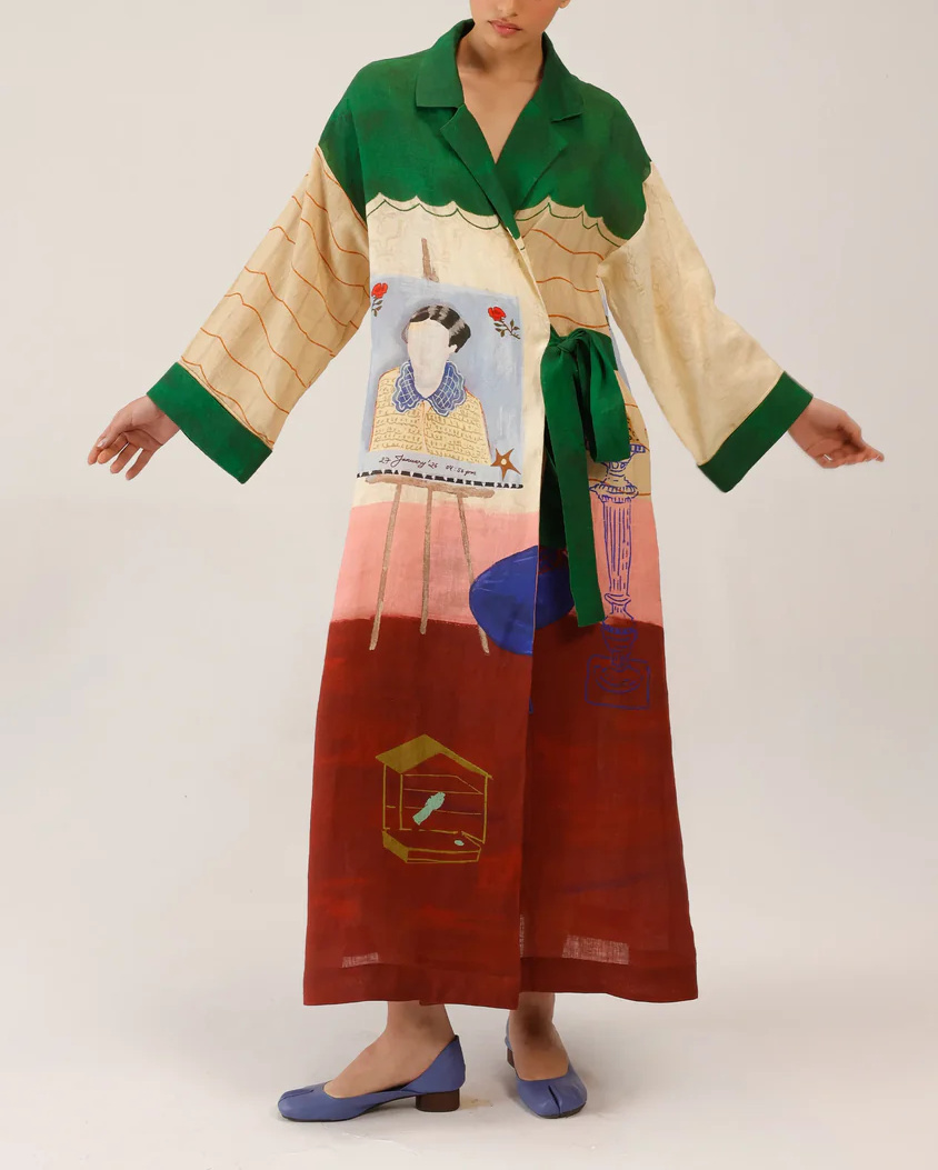 Multicolored Printed Duster Dress