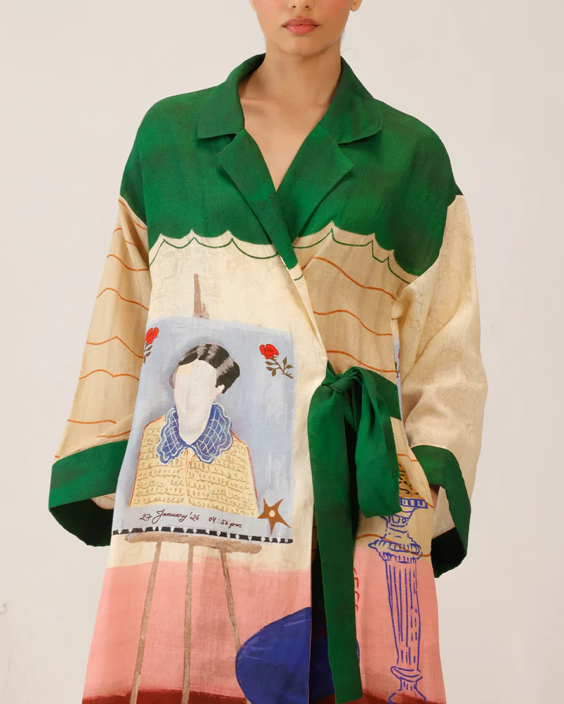 Multicolored Printed Duster Dress