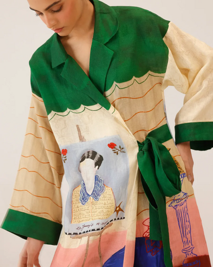 Multicolored Printed Duster Dress