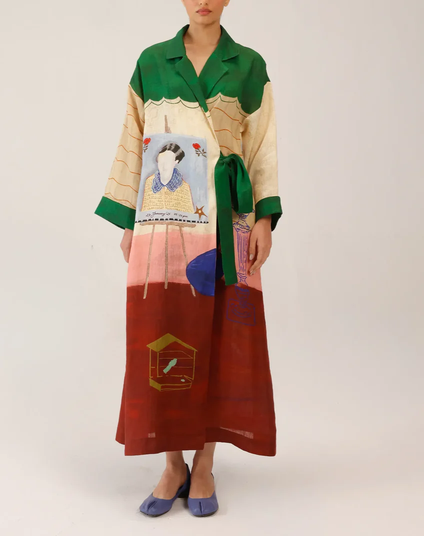 Multicolored Printed Duster Dress