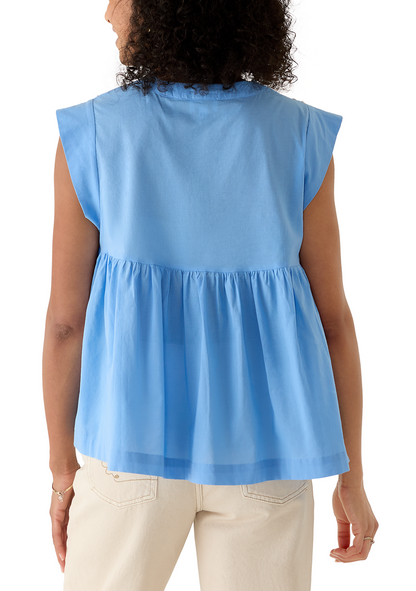Cap Sleeve Printed Yoke Top