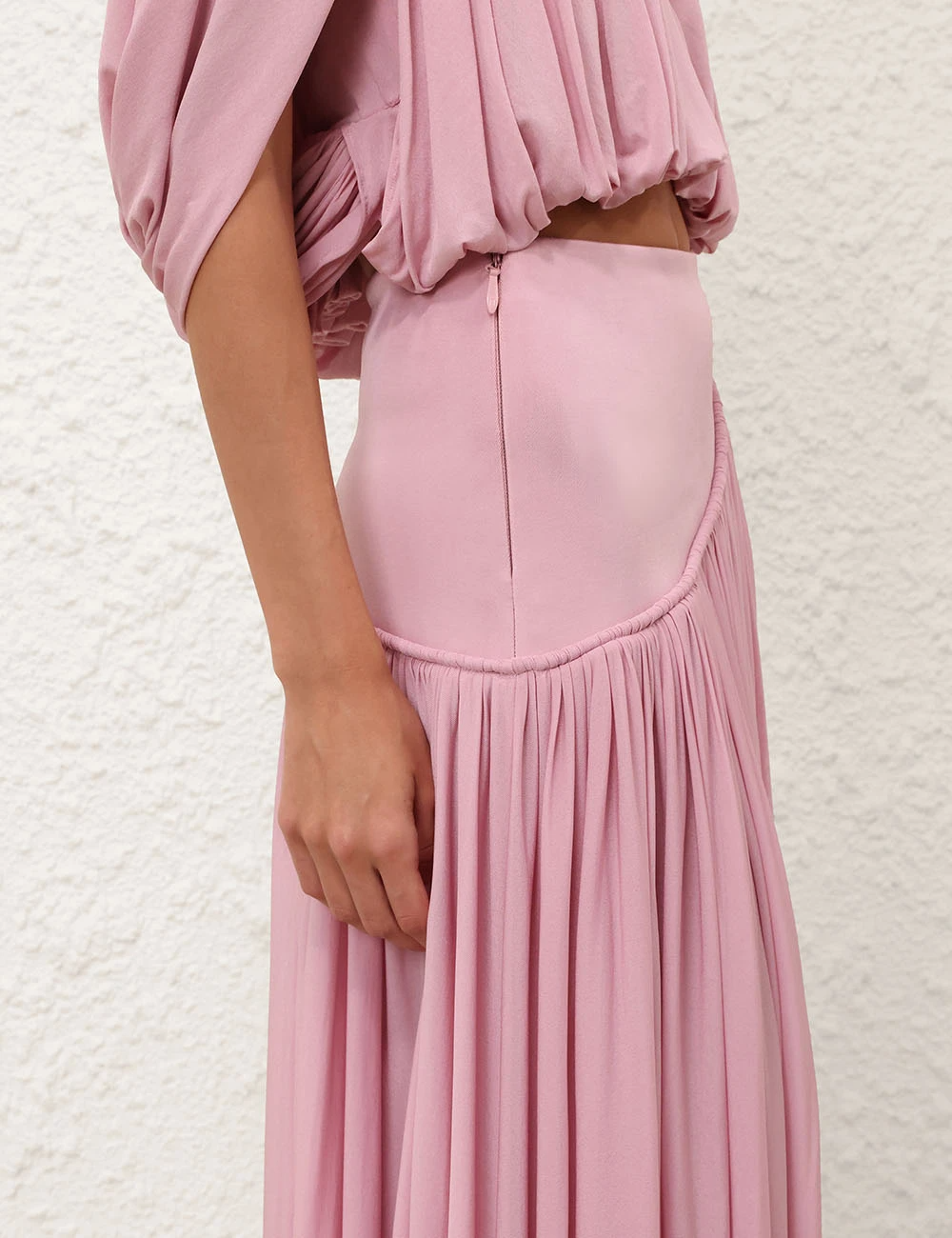 Elegant Sheer Pleated Dress Set