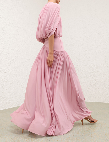 Elegant Sheer Pleated Dress Set