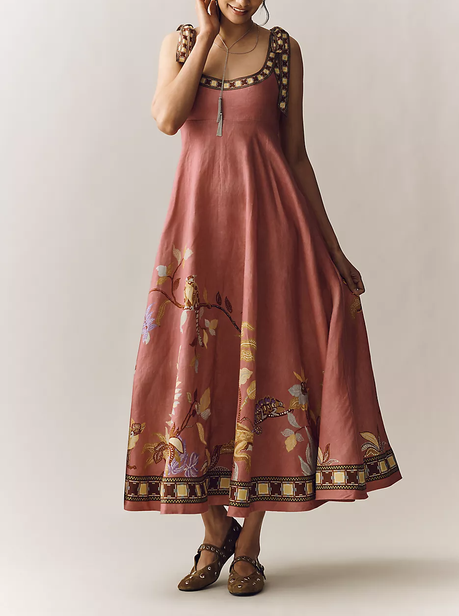 Linen Ballet Midi Sundress