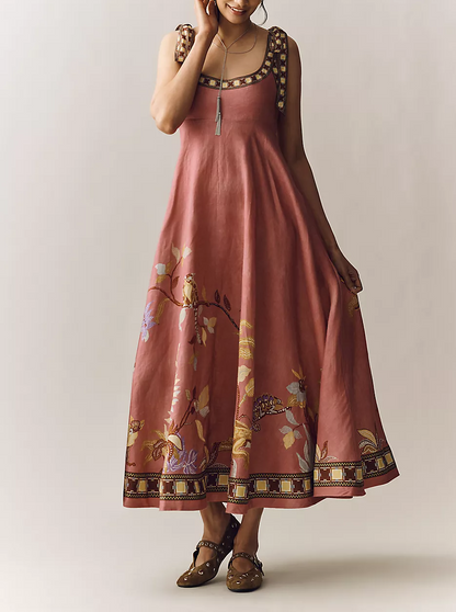 Linen Ballet Midi Sundress