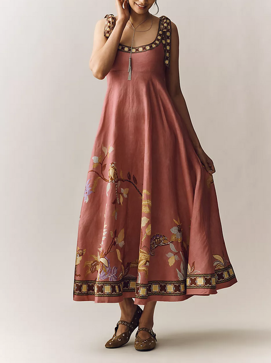 Linen Ballet Midi Sundress