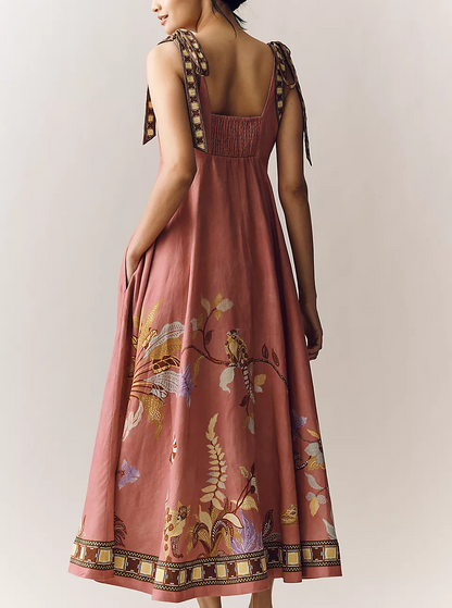 Linen Ballet Midi Sundress