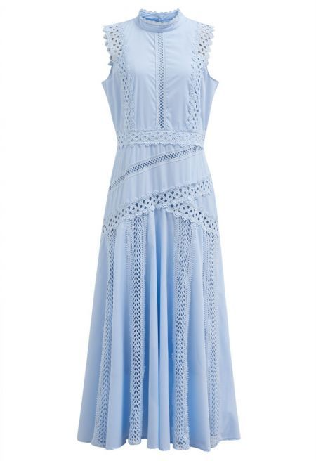 Elegance Lace Panelled Sleeveless Dress